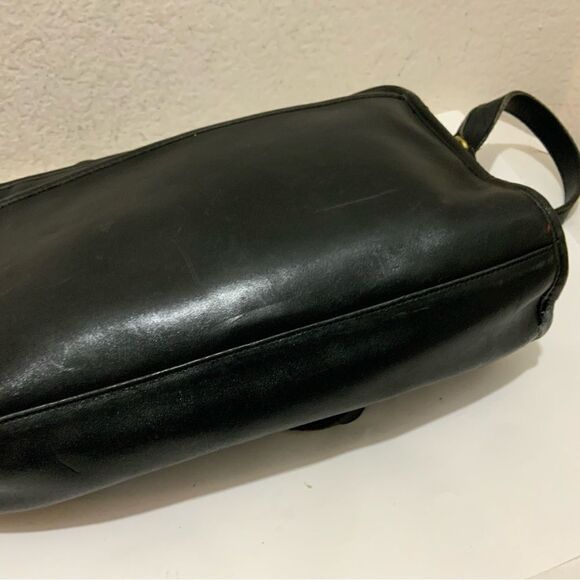 COACH Black Leather Shoulder Crossbody Strap Purse 1980s - Picture 6 of 14